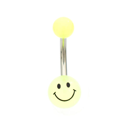 Surgical Steel Glow in the Dark Smiley Face Belly Rings 14G - 2 Pack - photo 5