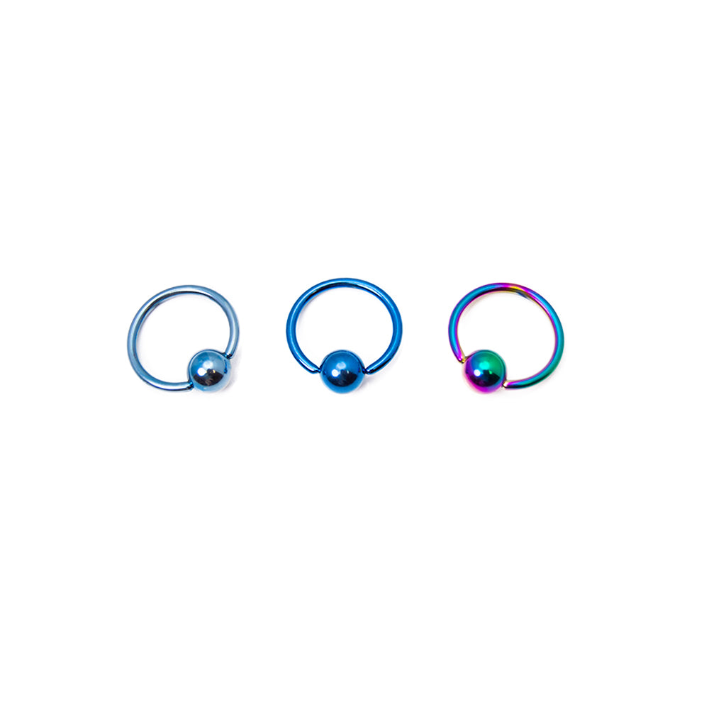 Anodized Surgical Steel 16 Gauge Captive Bead Rings 10mm - 3 Pack