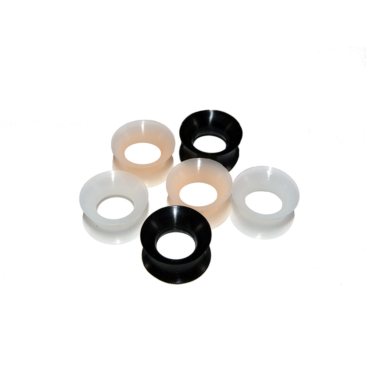 Double Flare Silicone Plug Ear Tunnel 2 to 1/2 Gauge 3 Colors - 4 Pack - Kruelty