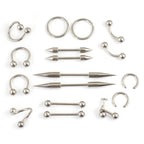 Surgical Steel Eyebrow Piercing Kit Horseshoe & Labrets - 30 Pack