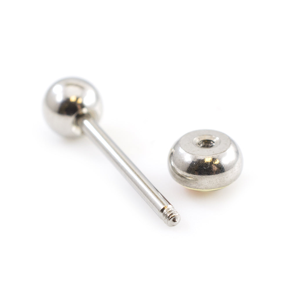 Surgical Steel 14 Gauge Tongue Barbell with Naughty Logo - photo 2