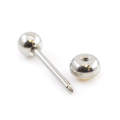 Surgical Steel Tongue Ring Straight Barbell 14 Gauge Skull Poison Mask