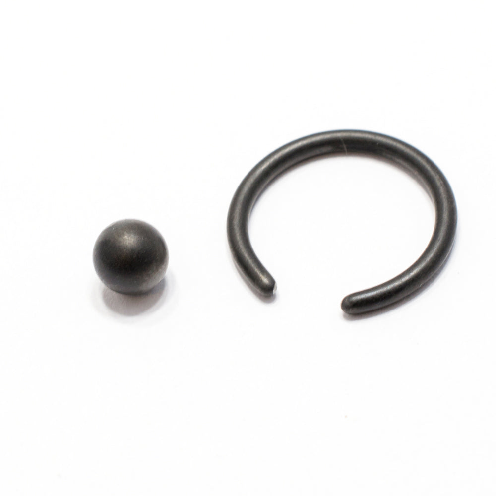 Matte Black IP Surgical Steel Captive Bead Ring - 14 & 16 Gauge - photo 2