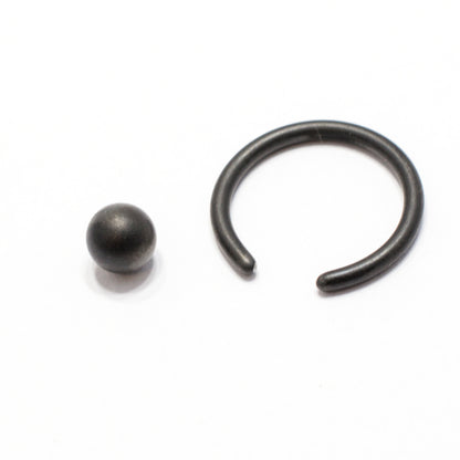 Matte Black IP Surgical Steel Captive Bead Ring - 14 & 16 Gauge - photo 2
