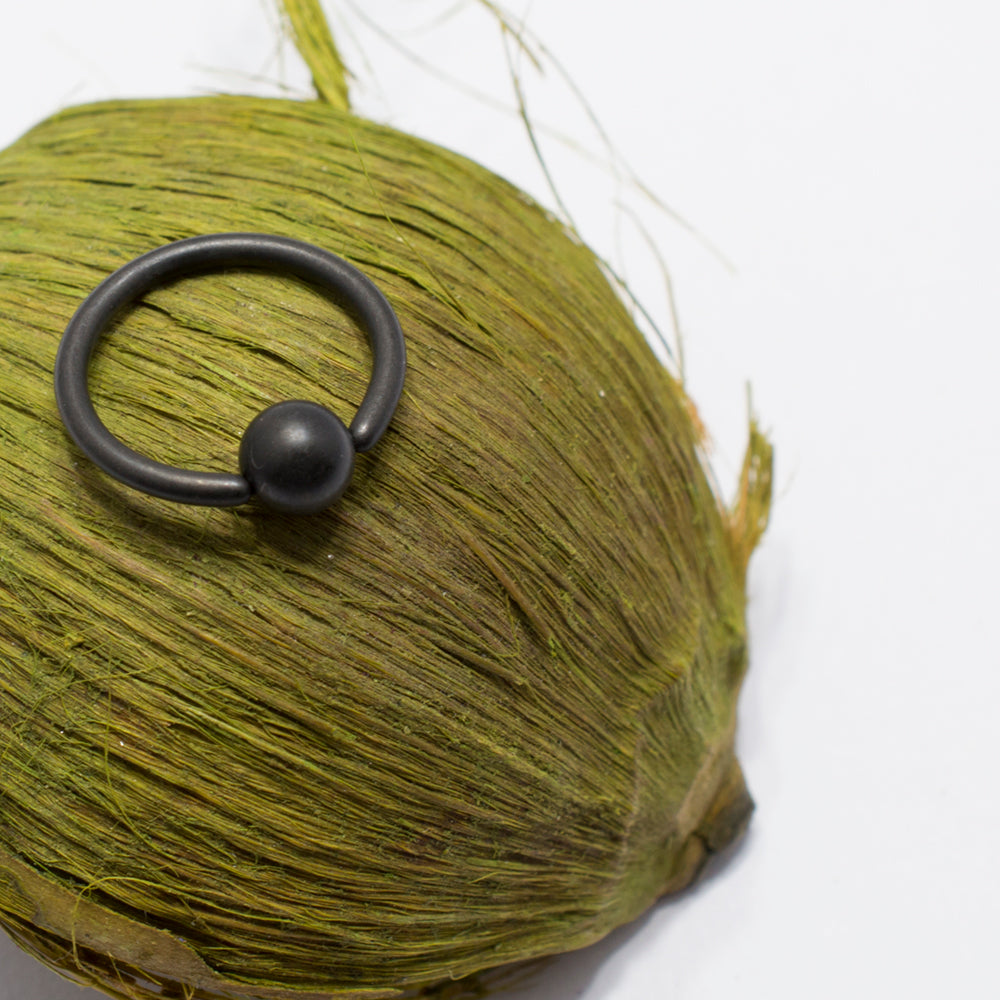 Matte Black IP Surgical Steel Captive Bead Ring - 14 & 16 Gauge - photo 3