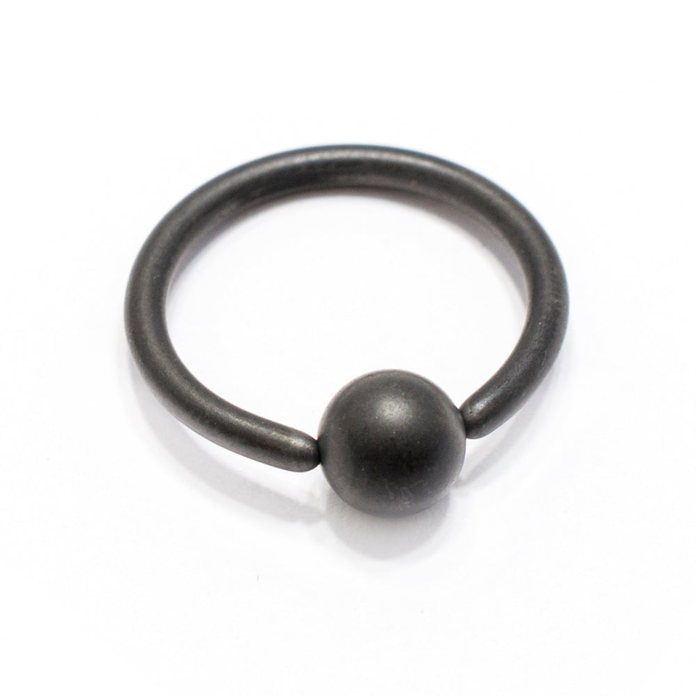 Matte Black IP Surgical Steel Captive Bead Ring - 14 & 16 Gauge