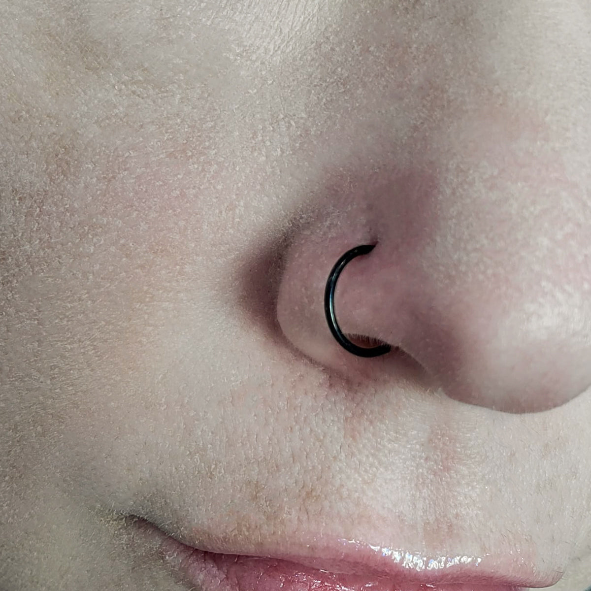 Surgical Steel 20 Gauge Open Nose Hoop Ring with Clear CZ - photo 2