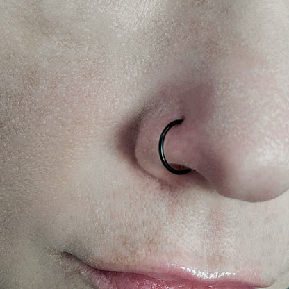 Surgical Steel 20 Gauge Open Nose Hoop Ring with Clear CZ - photo 2