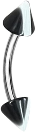 Surgical Steel 14 Gauge Spike Curved Belly Button Ring