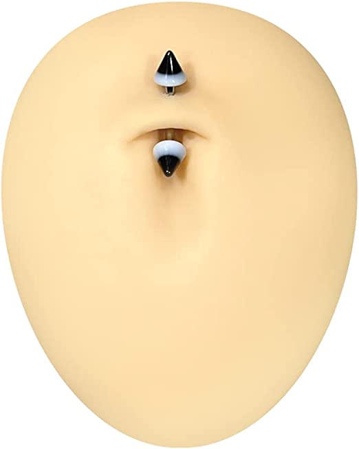 Surgical Steel 14 Gauge Spike Curved Belly Button Ring