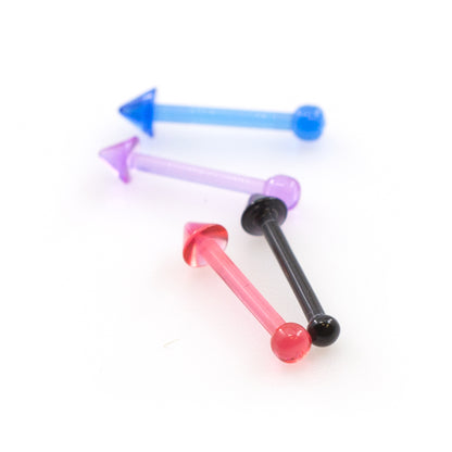 Acrylic 20 Gauge Nose Bone with Spike End - 4 Pack - photo 2