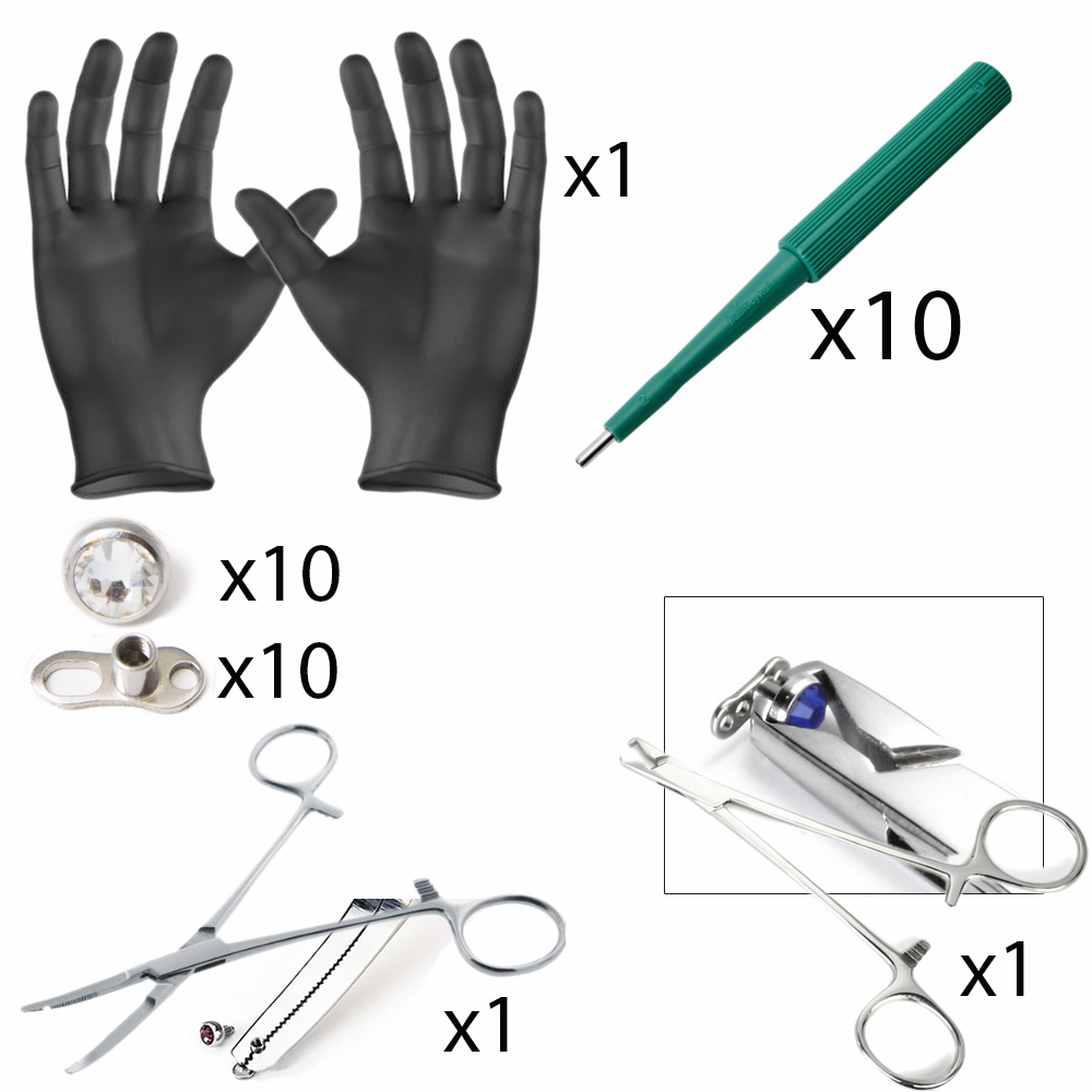 LionGothic Dermal Piercing Kit with Anchors and Tools - 33 Pack - photo 2