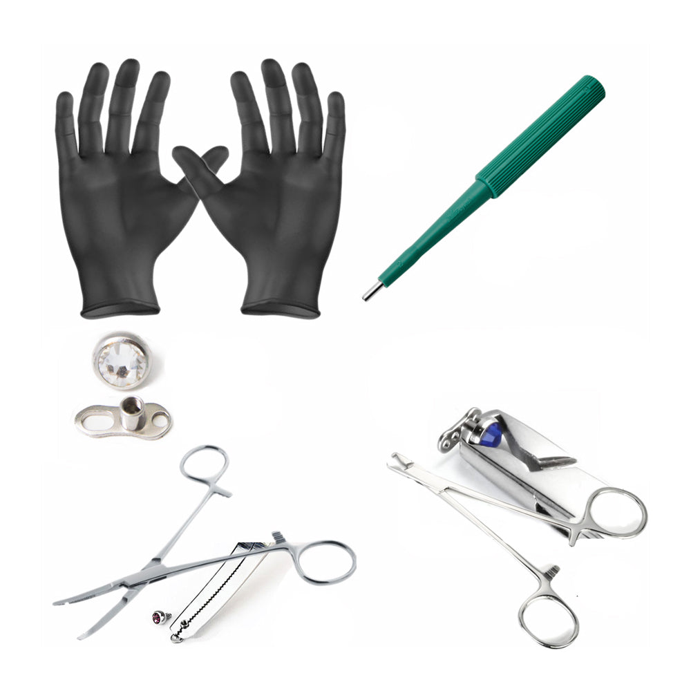 LionGothic Dermal Piercing Kit with Anchors and Tools - 33 Pack