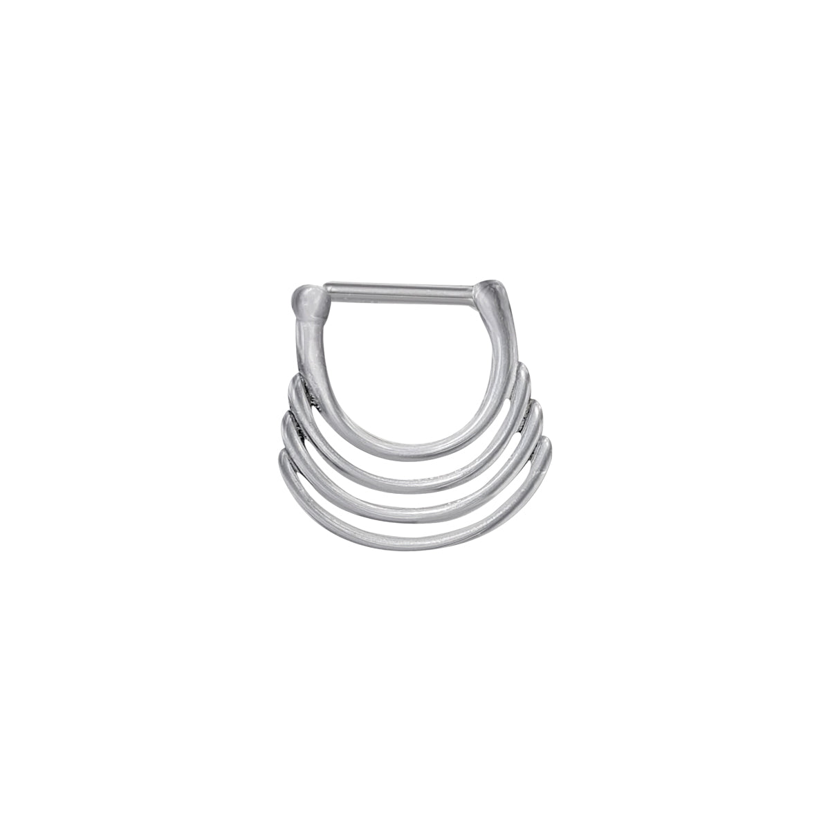 Surgical Steel 16 Gauge Hinged Septum Clicker Triple Play Ring - photo 2