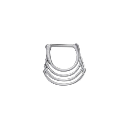 Surgical Steel 16 Gauge Hinged Septum Clicker Triple Play Ring - photo 2