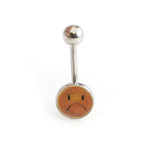 Surgical Steel 14 Gauge Lenticular Emoji & Pot Leaf Belly Rings - Pair - photo 5