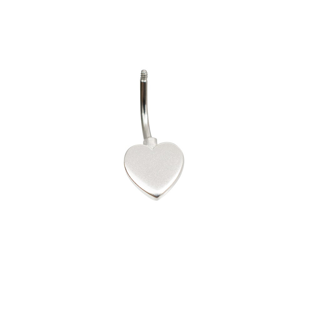 Surgical Steel 14 Gauge Non Dangle Belly Ring with Heart - photo 2