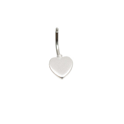 Surgical Steel 14 Gauge Non Dangle Belly Ring with Heart - photo 2