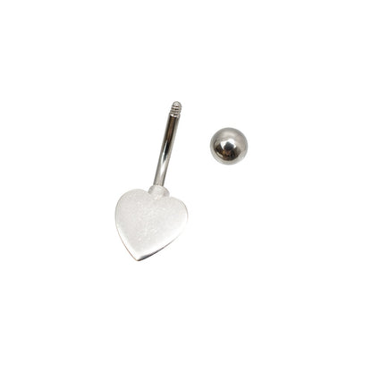 Surgical Steel 14 Gauge Non Dangle Belly Ring with Heart - photo 3