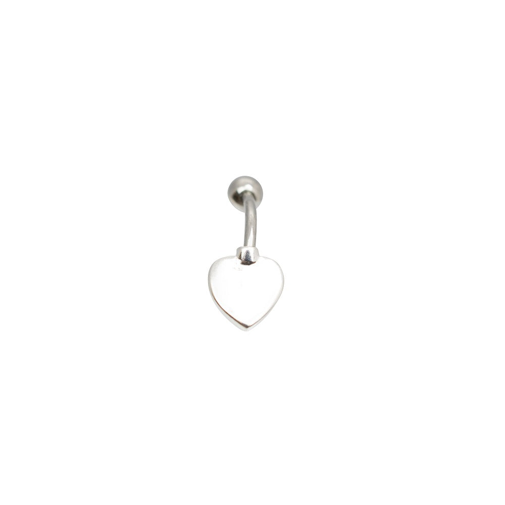 Surgical Steel 14 Gauge Non Dangle Belly Ring with Heart - photo 4