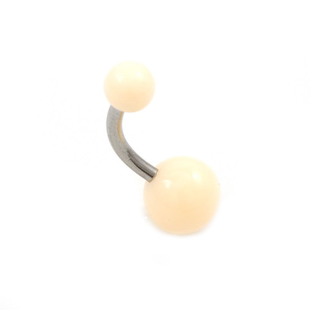 Surgical Steel 14 Gauge Belly Ring with Flesh Color Design - photo 2