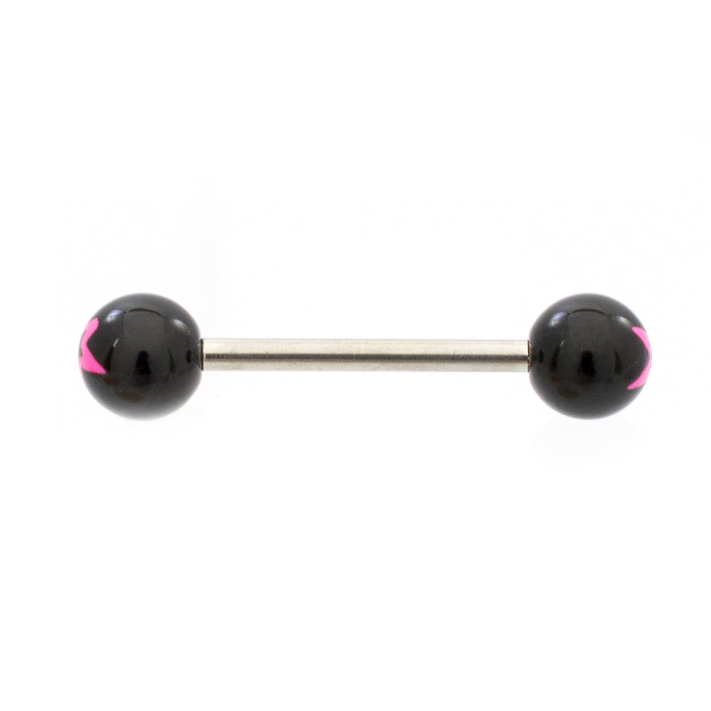 Surgical Steel Tongue Barbells 14G 15mm with Star Balls - 4 Pack - photo 9