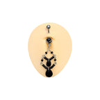 Surgical Steel 14 Gauge Tiered Black Beads Gothic Dangle Belly Ring