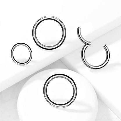 Titanium Hinged Segment Ring 20 18 & 16 Gauge Seamless Hoop