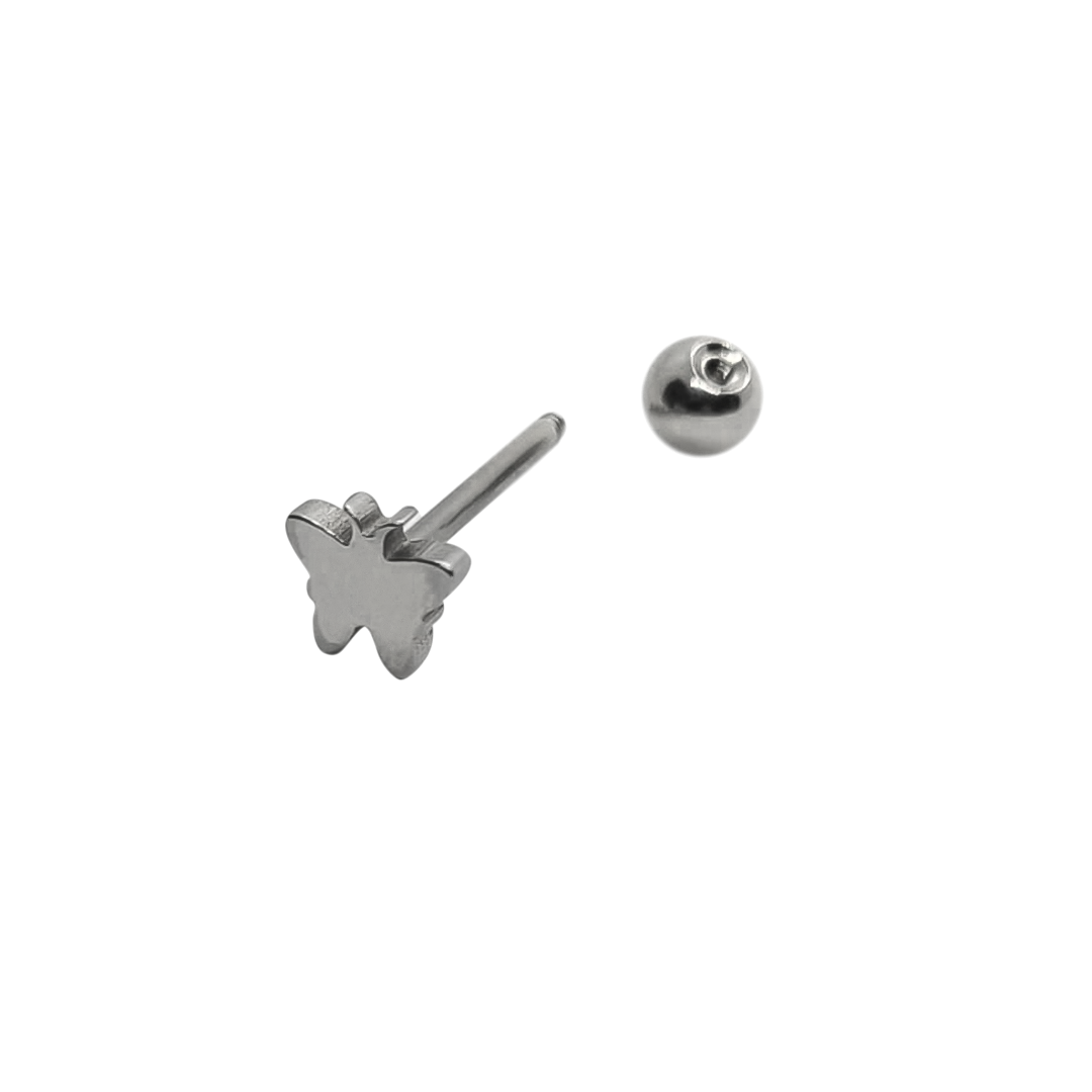 Surgical Steel 14 Gauge Tongue Barbell with Flat Butterfly - photo 4