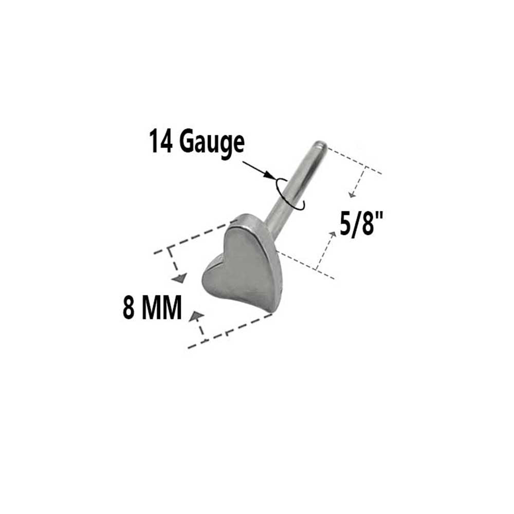 Surgical Steel 14 Gauge Tongue Barbell with Flat Heart - photo 3