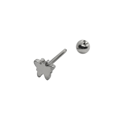 Surgical Steel 14 Gauge Tongue Barbell with Flat Butterfly - photo 2