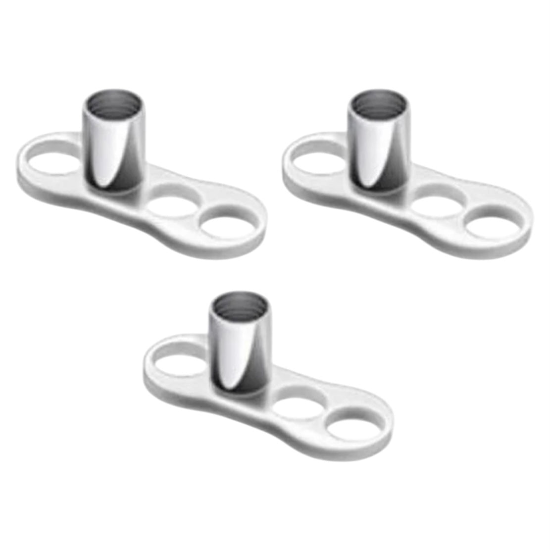 Surgical Steel 14 Gauge 2mm Rise Dermal Anchor Base with 3 Holes - photo 10