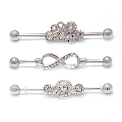Surgical Steel 14 Gauge Steampunk & Infinity Industrials - 3 Pack