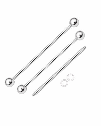 Surgical Steel 14 Gauge Industrial Barbell Steampunk Gears - 3 Pack - photo 3