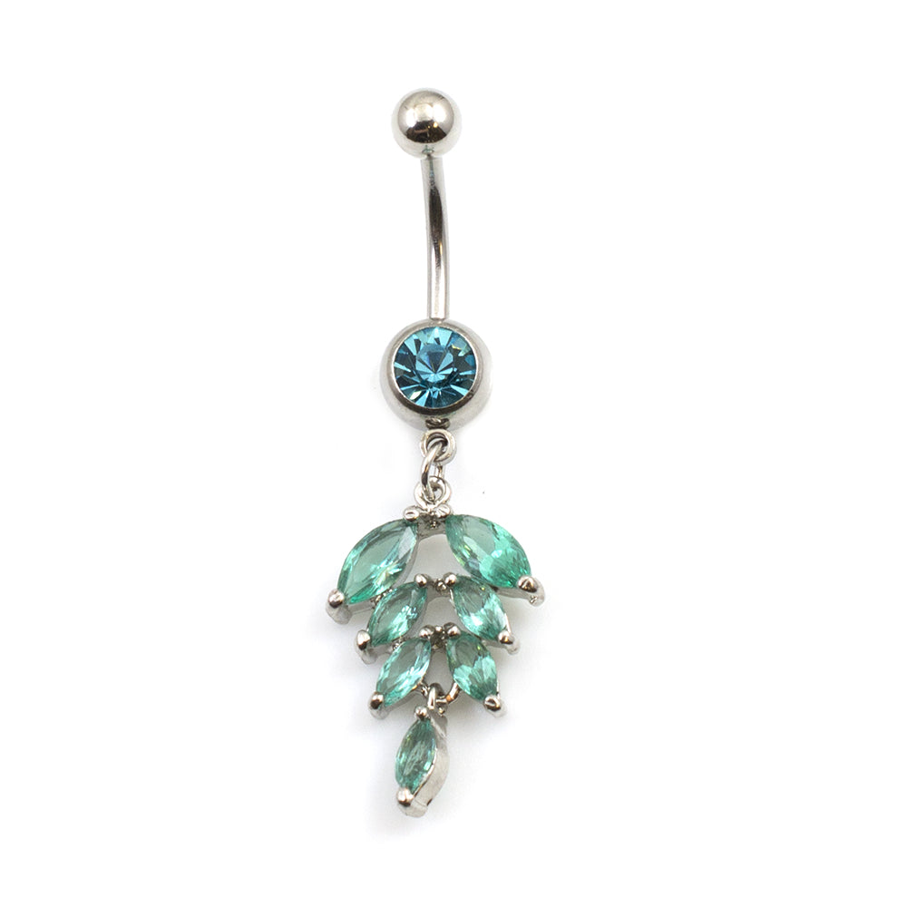 Surgical Steel 14 Gauge Belly Button Rings CZ Stones - 3 Pack