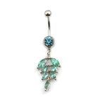 Surgical Steel 14 Gauge Belly Button Rings CZ Stones - 3 Pack