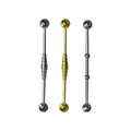 Surgical Steel 14G Tiered Bridge Notched Industrial Barbell - 3 Pack
