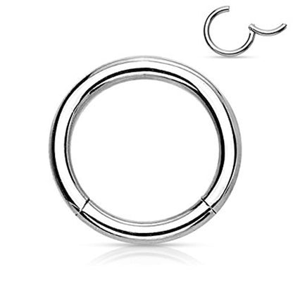 Surgical Steel Hinged Segment Nose Hoop Ring 16 or 14 Gauge - 4 Pieces