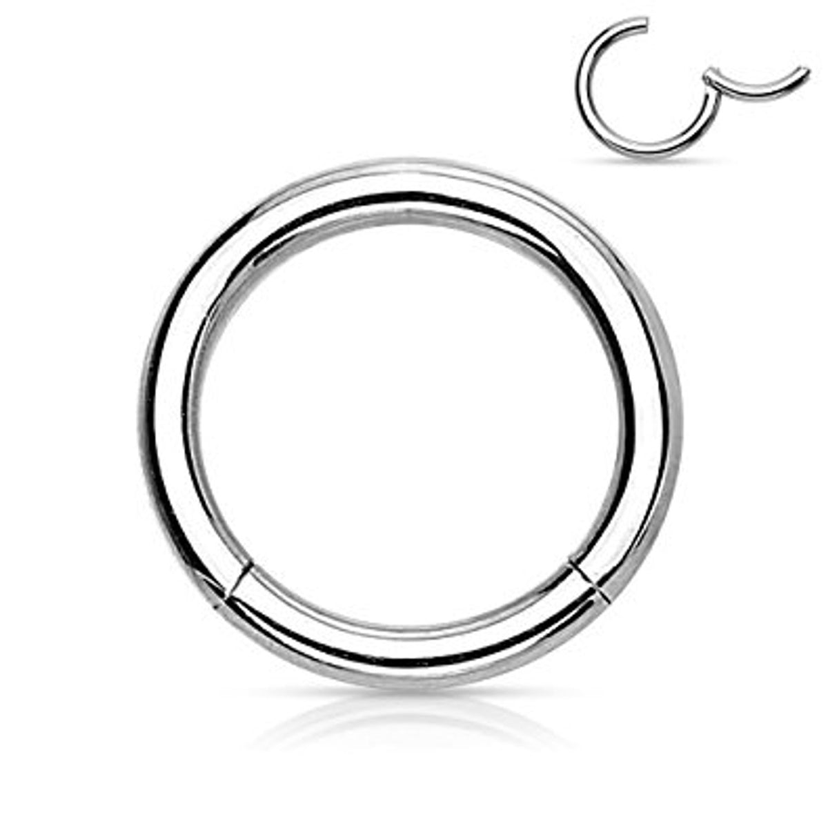 Titanium Hinged Segment Nose Hoop Ring 18 Gauge with New Secure Hook - Kruelty - Photo 11