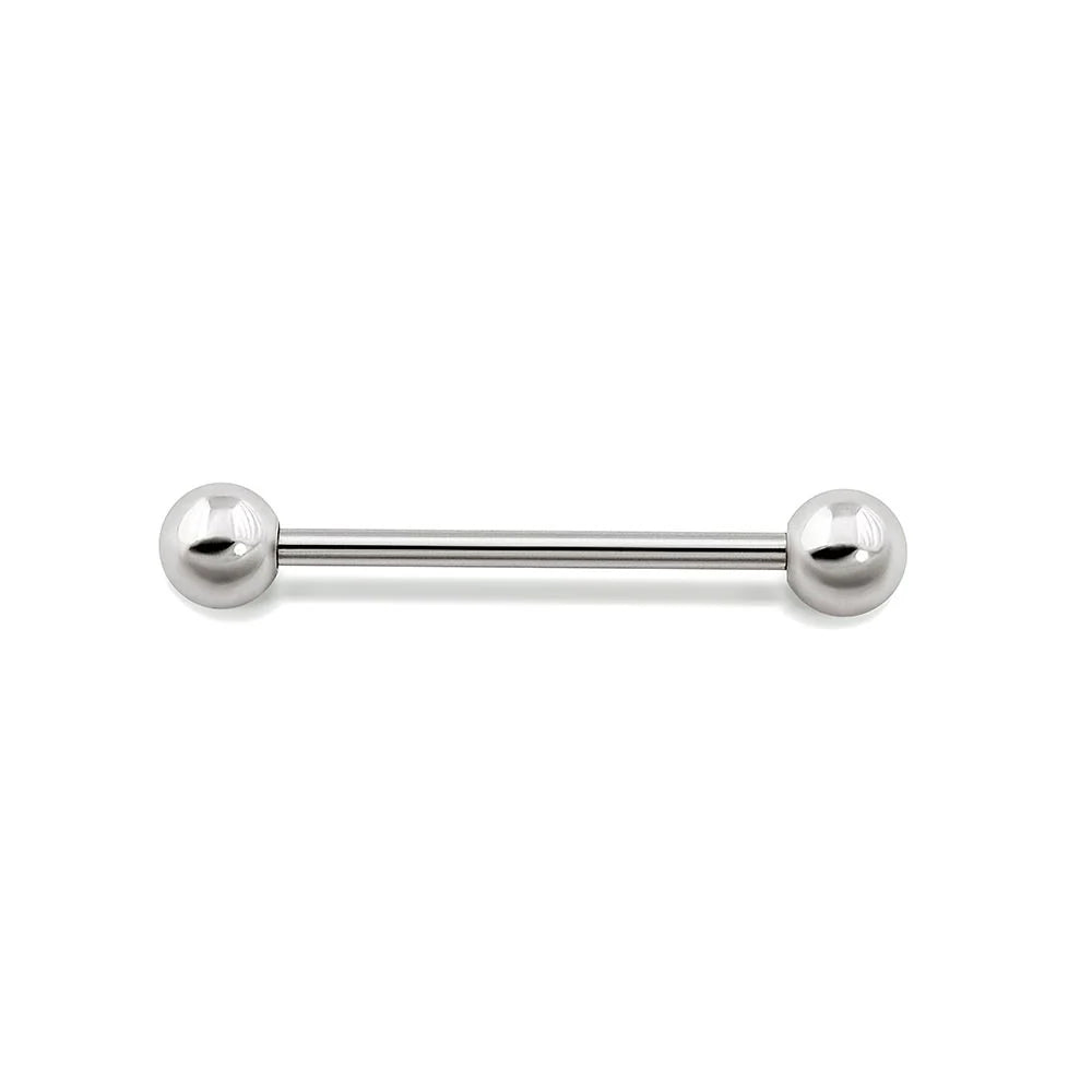 Surgical Steel Tongue Ring Straight Barbell 14 Gauge & Clear - 10 Pack - Kruelty - Photo 4