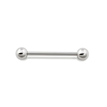 Surgical Steel Tongue Ring Straight Barbell 14 Gauge & Clear - 10 Pack