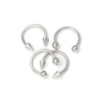 Surgical Steel 16 Gauge Horseshoe Circular Barbell Kit 8mm - 4 Pack