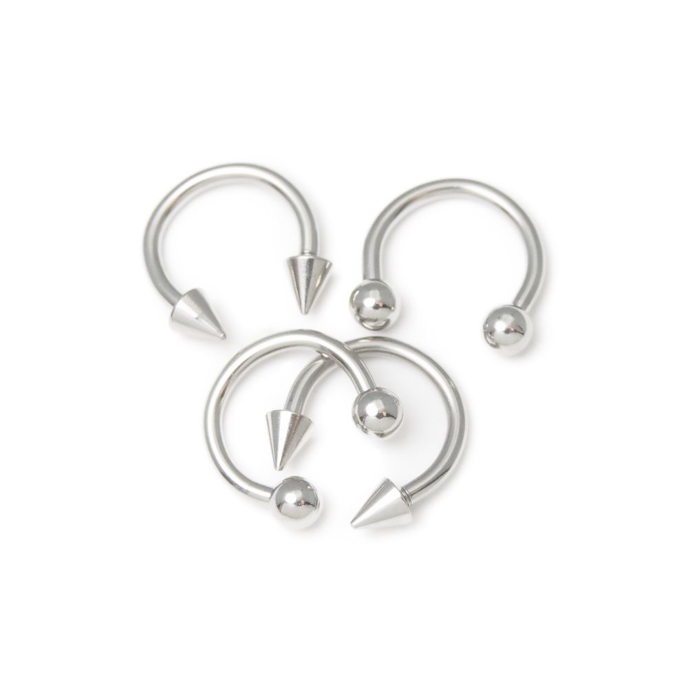 Surgical Steel 16 Gauge Horseshoe Circular Barbell Kit 8mm - 4 Pack