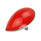 Surgical Steel Dermal Top 14 Gauge Red Blood Tear Drop - Kruelty - Photo 4