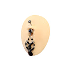 Surgical Steel 14 Gauge Tiered Black Beads Gothic Dangle Belly Ring