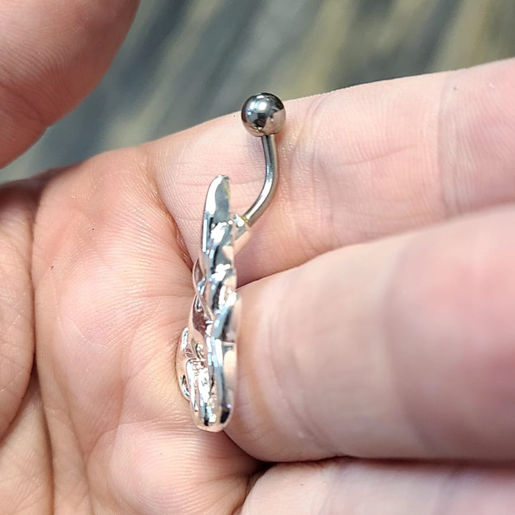 Surgical Steel 14 Gauge Tribal Fire Tattoo Non Dangle Belly Ring