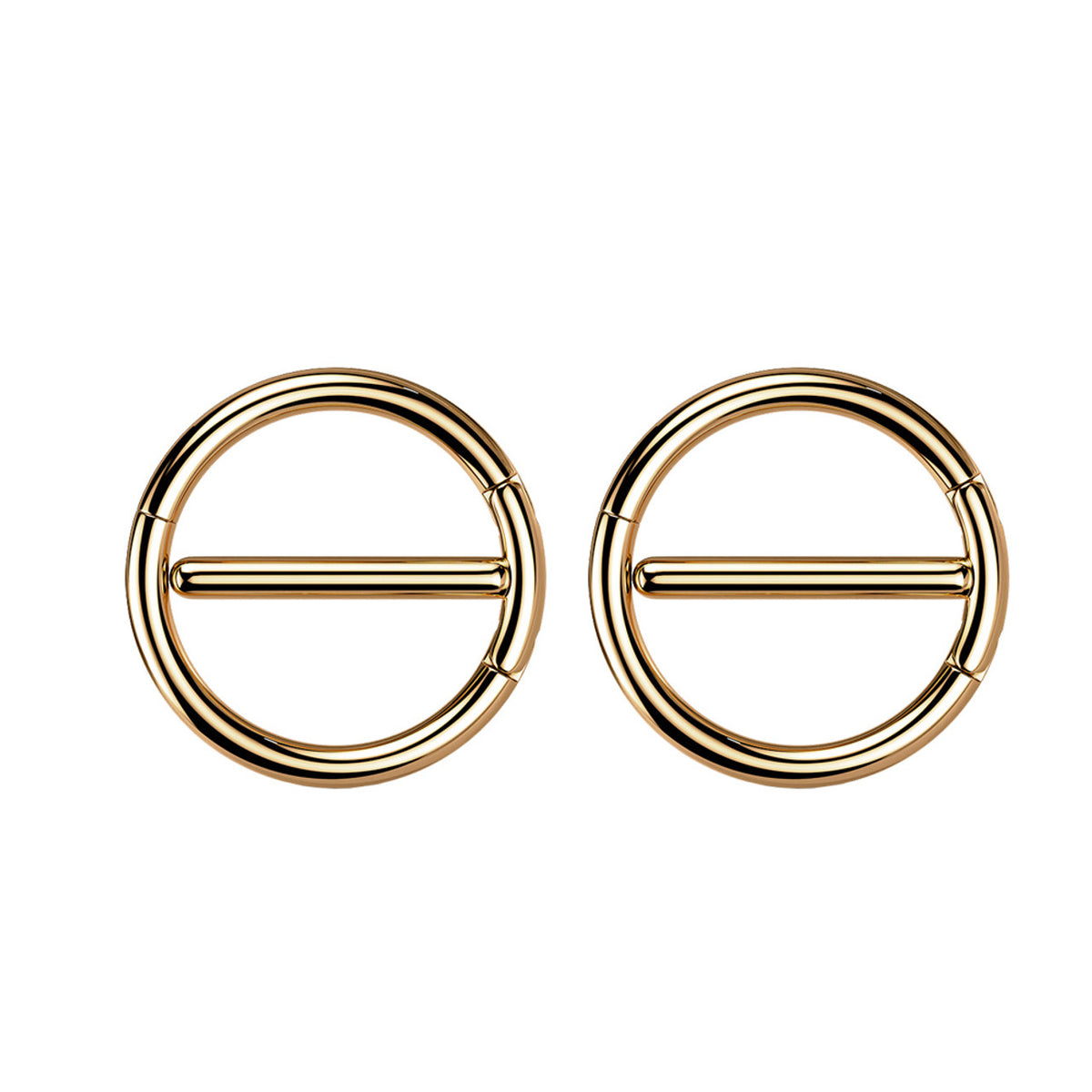 Surgical Steel Nipple Ring Hoop 14 Gauge with Dual Hinge - Pair - Kruelty - Photo 4