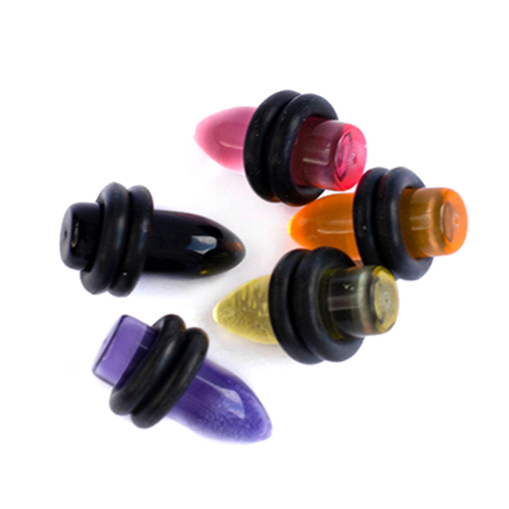 Acrylic 4 Gauge UV Glow Bullet Ear Plugs - Pair