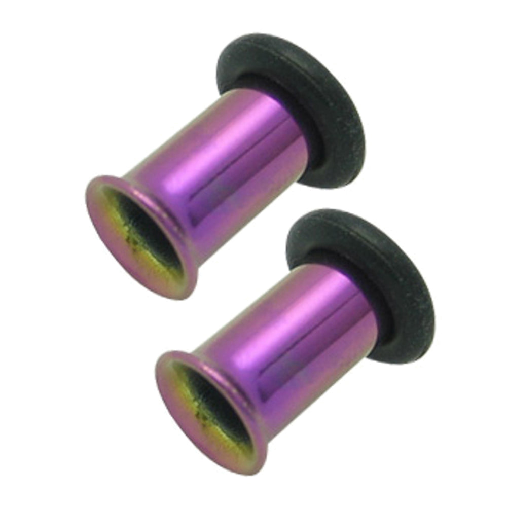 Purple Titanium 4 Gauge Single Flare Ear Tunnels - Pair