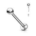Surgical Steel 16 Gauge Labret Stud Flat Back with Ball Ends